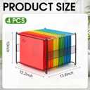 Moxweyeni 4 Pack Mesh Hanging File Folder Organizer, Letter Size File Folder Organizer, Metal Hanging Filing Box Desktop Filing Crate Storage for Home, Office, School, Black