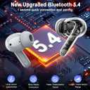 Rinsmola Bluetooth 5.4 Earbuds 3D-Stereo Ear Buds, 4 ENC Noise Cancelling Mic, 40+Hrs USB-C in-Ear Earphones, IP-X7 Waterproof for Laptop Pad Android iOS