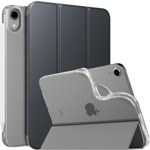 MoKo Case Fit New iPad mini 7 (A17 Pro) 2024, iPad mini 6th Generation Case 2021 (8.3-inch), iPad mini 6 Case, Soft TPU Translucent Frosted Back Cover Case for iPad mini 7th, Space Gray