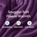 Ultra Soft Fleece Blanket Throw Size - Flannel Fleece Luxury Throw Blanket - Lightweight for Couch Bed Chair - Thick, Warm and Breathable - All Season Cozy Anti-Static Microplush Bedding, Purple