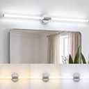 URSOLA 48" Modern LED Bathroom Light Fixtures, Chrome 3CCT Dimmable Bathroom Vanity Light Over Mirror, Bathroom Vanity Bath Bar Lights with 360° Removable Acrylic Light Tube