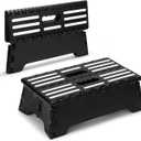 5" H Folding Step Stool for Adults & Elderly, 1 Pcs Lightweight Foldable Step Stool with Handle, Portable Collapsible Step Stool for RV, Kitchen, Bedroom, Black