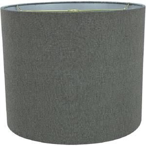 Aspen Creative 31100 Transitional Drum (Cylinder) Shaped Spider Construction Lamp Shade in Somke Grey, 12" wide (12" x 12" x 10")