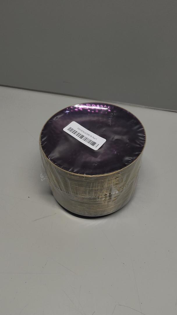 R-kay 100 Pack Clear Plastic Plates - 6.25 IN Hammered Gold Rimmed Sturdy, Durable And Extra Heavy duty Gold Plastic Dessert Plates Disposable - Ideal For Appetizer And And For Desserts.