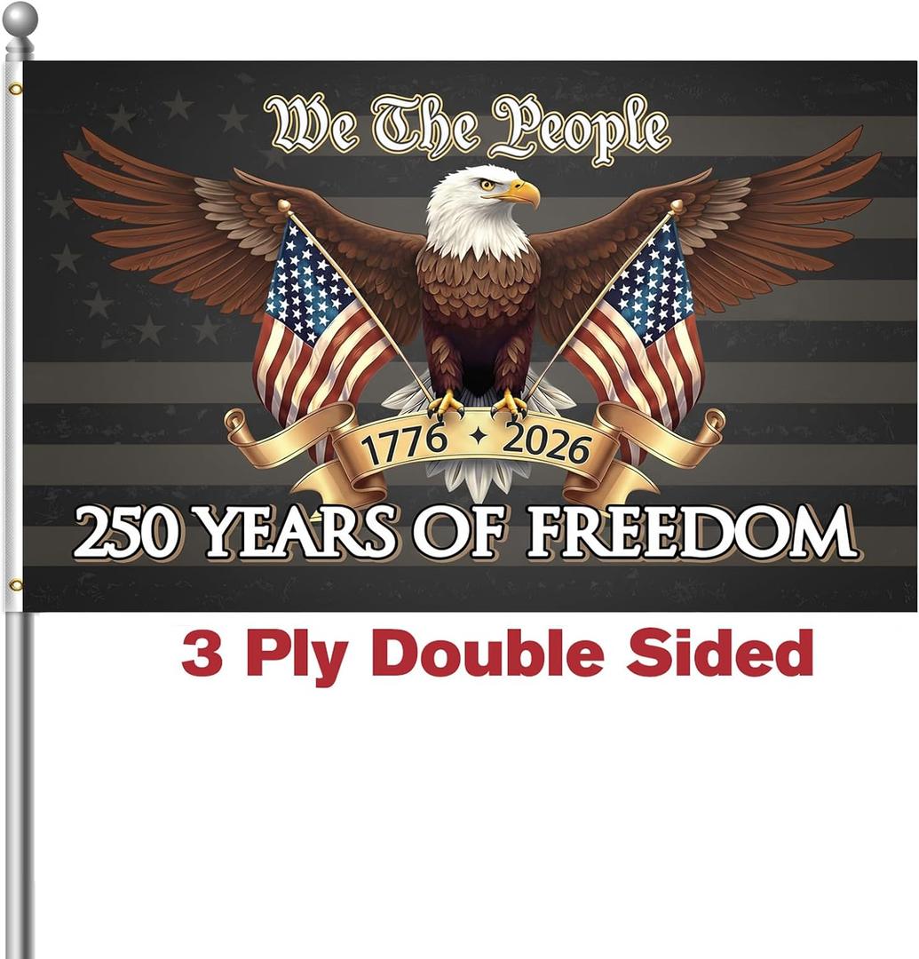 250 anniversary usa Flag 3x5 Double Sided 3-Ply 250th anniversary Flag | Heavy Duty | UV Protection | Fade Resistant | Brass Grommets | Indoor Outdoor Decorations | All Weather Outdoor Use