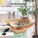 JUNSPOW Cat Desk Bed - One-Click Folding, Sunken Design & Space-Saving Semi-Circular Cat Bed, Mesh Cover Material, Suitable for Various Desktops-Maximum Hold Up to 40lb
