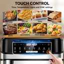 1600W Dual Zone Air Fryer Oven,12.69QT with Divider,Nonstick & Dishwasher-Safe Basket,Match Cook & Smart Finish to Roast,Recipes for Easy Cooking,Digital Touchscreen,Metal Sliver