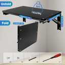 Folding Wall Desk for Small Space, Black 21.7″ Wooden Floating Table, 21.7in