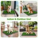 Dog Grass Pad with Tray - 41''x27'' Portable Dog Litter Box with 2 Pack Hemmed Edge Artificial Grass + 2 Washable Reusable Pee Pads, Indoor Outdoor Fake Grass Pad for Dogs Potty