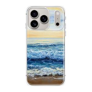 Blingy's for iPhone 17 Pro Case, Fun Beach Style Ocean Pattern Painting Art Scenic Landscape Nature Design Soft TPU Protective Case 6.3 inch (Beach Style)
