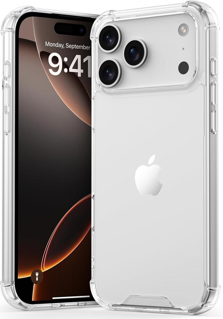 Compatible with iPhone 17 Pro Max Case Cute Gradient Clear Scratch-Resistant Back Shockproof Protective Cove 6.9 inch, Crystal Clear