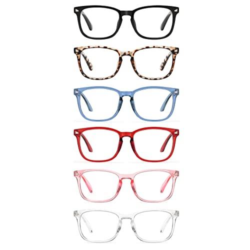 CCVOO 12 Pack Blue Light Blocking Reading Glasses, Anti Headache/Glare/Eye Strain Readers Computer Eyeglasses Women/Men (12 Pack Mix, +3.00)