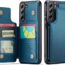 Vinich for Samsung Galaxy S21 FE Wallet Case with Card Holder, RFID Blocking Credit Slots Kickstand Shockproof Phone Cover Fit for Galaxy S21 FE 6.4" Blue