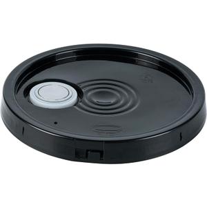 Restaurantware-LID ONLY: Clean Tek Professional 12.75 Inch Bucket Lid With Pour Spout, 1 Cover With Tear Tab And Gasket - Pail Sold Separately, Fit 3.5 And 5 Gallon Bucket, Black Plastic