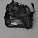 Lyingflat Clear Backpack for Stadium Events 12x12x6 Small Clear Backpack for Concert Sport Events Work, Black