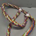 Rope Bungee Perch Bird, 83inch Kintor Pure Natural Colorful Bead Cage Chewing Toys for Small Medium Parrot (83inch)