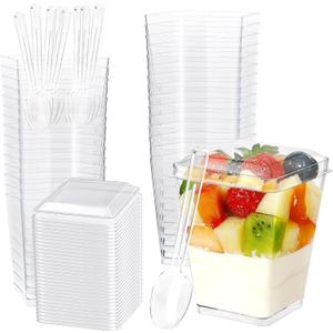 30 Pack 5oz Dessert Cups with Lids and Spoons,Yogurt Parfait Cup with Lids,Plastic Dessert Containers with Lid,Mini Parfait Shooter Cups for Pudding,Yogurt,Appetizer,Ice Cream