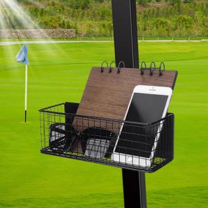 Tioncy Magnetic Golf Cart Storage Organizer Golf Cart Accessories Cart Basket Magnetic Cup Holder Front Inner Basket Mesh Storage Tray Organizer for Water Bottle Glasses Towels
