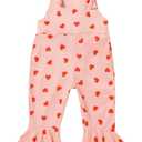 Pukdaswr Toddler Girl Valentine's Day Outfits Baby Girl Ribbed Sleeveless Bell-Bottoms One-Piece Romper Heart Jumpsuit(Jumpsuit 3,4-5 Years)