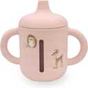 LITTEL RAWR Silicone Baby Sippy Cups for 6 months+, 3 Stages Training Cup Straw Cup for Infants Toddlers and Kid, Soft Spout and Handles Unbreakable Easy Grip 8.5oz/250ml (Pink)