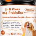ZEBORA Probiotics for Dogs, Dog Probiotics, for Digestive Health, Plus Pumpkin and Fish Oil, for Gut & Itchy, 180 Soft Chews