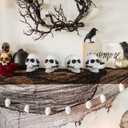 Skull Ornaments 6Pcs Plastic Halloween Skull Heads 4.33 Inch Ghost House Decoration Lightweight Halloween Party Props