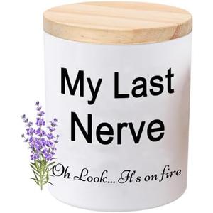 BFJLIFE Candles Gifts for Women Funny Unique Christmas Birthday Self Care Relaxation Spa Gag Gifts for Sister Best Friend My Last Nerve Lavender Scented Soy Candle