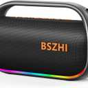 80W(120W Peak) Bluetooth Speaker Loud, Portable IPX6 Waterproof Bluetooth Speakers Wireless TWS for Outdoor, Party, Travel, and Beach Camping with Light, BT5.0, USB/TF Card, AUX (Black)