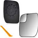 Driver Side Mirror Glass with Backing Plate Compatible with 2010-2014 Ford E150 E250 E350 Super Duty Econoline Van, Left Convex Lens Replacement