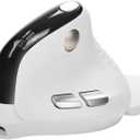 DELUX Seeker Ergonomic Mouse Wireless, Vertical Mouse with OLED Screen, 6 Buttons&Thumb Wheel Function, Silent Click, Up to 7200DPI, Programmable, Rechargeable, BT/2.4G/Wired, RGB Light(M618XSD-White)