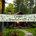 JarThenaAMCS Camping Bachelorette Party Decorations Camp Bachelorette Banner Green Camping Hanging Banner Sign for Bridal Shower Wedding Party Decoration