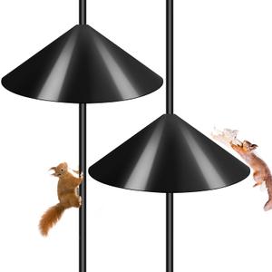 Gtongoko 19 Inch Squirrel Baffle for Bird Feeder Pole Squirrel Guards for Shepherds Hook Stopper for Bird Feeders Black 2 Pack