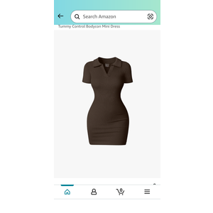 OQQ Women's Mini Dresses Sexy Ribbed Short Sleeve Tummy Control Bodycon Mini Dress XL, Darkbrown