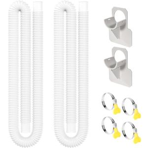 Pool Hoses for Above Ground Pool, 2 PACK 1.25 Inch Pool Filter Hose Accessory Bump Replacement Hose 59 Inch Long with 2 Holders and 4 Clamps