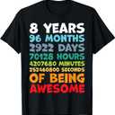 8 Year Old Bday Decorations, Son, Boy 8yr 8th Birthday T-Shirt, Size S