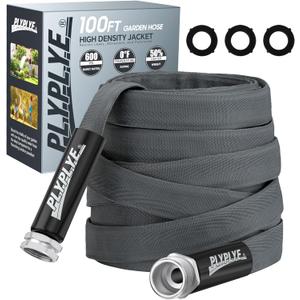 PLYPLYE Garden Hose 100ft, Made of TPU(Not PVC), UltraLight & Flexible Water Hose, NonShrinking, Easy to Store, Drinking Water Safe Material, Allweather, Black&Gray