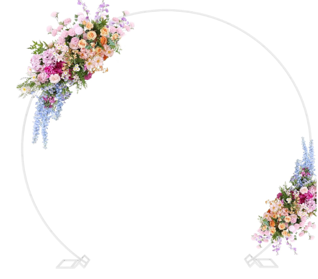 Putros 9.2FT White Round Backdrop Stand Metal Circle Balloon Arch Frame Wedding Arch for Ceremony Birthday Party Anniversary Bridal Graduation Decoration 