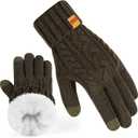 REDESS Winter Gloves for Women Thermal Warm Knit Fleece Lined Touchscreen Texting Gloves for Cold weather
