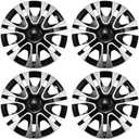 12 Inch Wheel Rim Cover Set of 4 Modern Style Hub Caps Black Silver ABS Plastic Car Hubcaps Anti-Scratch and Anti-Rust Waterproof Hubcap Protecting Wheel Internals (Black and Silver)