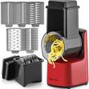 KEOUKE 5 IN 1 Electric Cheese Grater with Detachable Design - Cordless Rotary Vegetabale Cutter, 5 Interchangeable Blades (Slicing/Shredding/Grating) for Vegetables, Fruits & Cheese