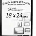18x24 Picture Frames Hatter-Resistant Plexiglas Display Photo Frames, Vertical & Horizontal Wall Home Decor Black, 18x24 1P