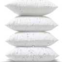 Phantoscope 18 x 18 Pillow Inserts - Pack of 4 Outdoor Water Resistant Throw Pillow Inserts Hypoallergenic Square Decorative Couch Sham Cushion Stuffer - 18 Inches (White)