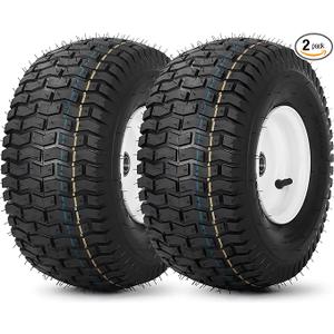 2 Pack) 15x6.00-6 Tubeless Tire and Wheel, 3" Offset Hub, 3/4" Bearing, 4 Ply, 15x6-6 Lawn Mower Front Tires, Compatible with 100 and 300 Series John Deere Riding Mower, Lawn Tractor and MoreAmazon's Choice