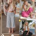 Halfchet 3 Pack Girls Capri Pants Wide Leg Baggy Cropped Sweatpants Kids Basic Casual Capris with Pockets for Ages 5-14(11-12 Years,Rose Red, Light Heather Gray, Black)