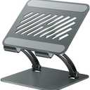 tounee Tablet Holder Stand, Dual Rod Adjustable Aluminum Desktop Stand, Compatible with 4.7-16.9" iPads, Surface Tablets, Portable Monitors, Kindle & More (Gray)