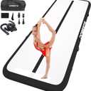 Air Gymnastics Track Tumbling Mat Inflatable 10ft 13ft 16ft 20ft Flooring Mat Yoga Training Mat 4 Inch Thickness for Home Use/ Training/ Cheerleading/ Yoga/ Water Fun (Black , 3m)
