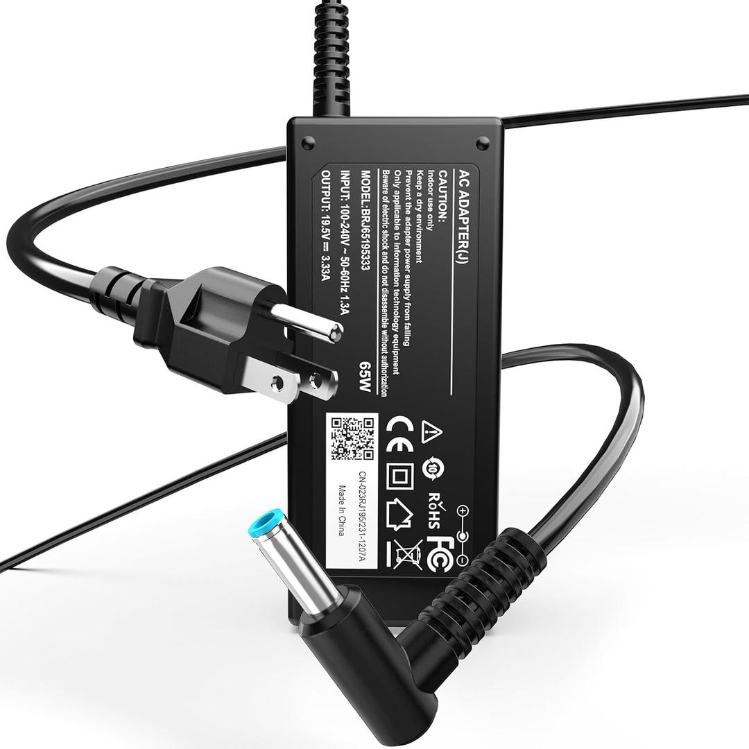 65W Charger Compatible with HP Laptop Charger - 19.5V 3.33A Compatible with HP EliteBook 840 830 850 745 G3 G4 G5 G6,Stream 11 13 14,Pavilion x360 15 13 11,Notebook 14 15 Envy X360 15 17 13