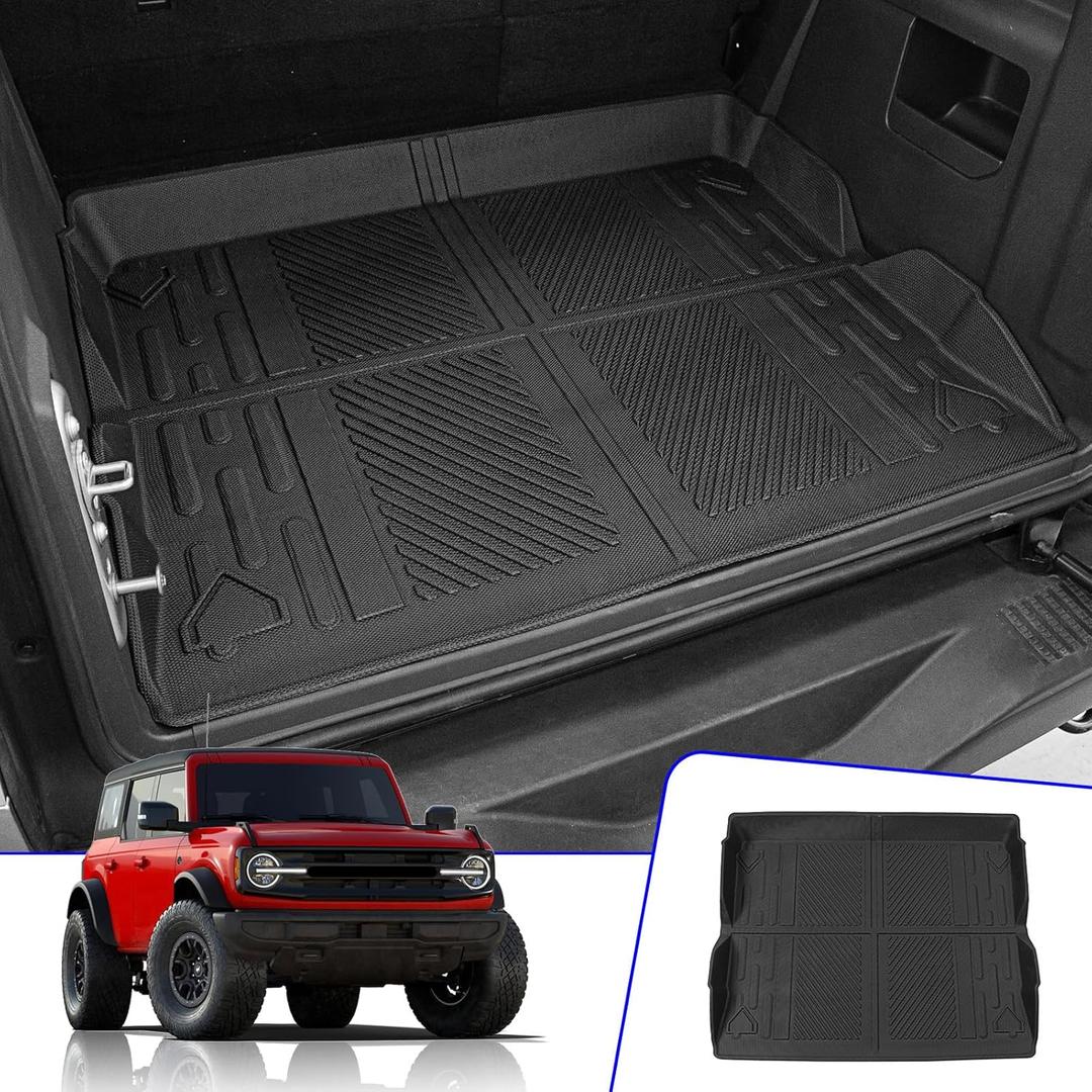 Rongtaod Cargo Mat Compatible with 2021-2024 2025 Ford Bronco 4 Door Trunk Mat Cargo Mat Cargo Liner All Weather Trunk Liner 2023 Bronco Accessories (Trunk Mat)