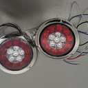 LIGBT 2Pcs 4 Inch Red White LED Round Trailer Tail Lights and Reverse Lights 16LEDs IP67 Waterproof Red Stop Turn Tail Lights and White Backup Lights Kit for Boat Trailer Truck RV