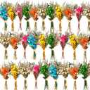 Nuanchu 30 Pcs Mini Dried Floral Flower Gypsophila Bouquets Dried Embossing Flowers with Stem for Vase, Wedding, DIY Scrapbook Card Party Decor (Gypsophila)